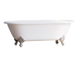 66 Inch Double Ended Cast Iron Clawfoot Tub - Vernon
