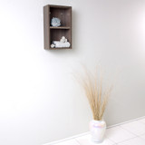 20" Fresca Gray Oak Bathroom Linen Side Wallmount Cabinet w/ 2 Open Storage Areas (FST8092GO)