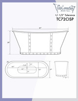 Cast Iron Skirted Pedestal Double Slipper Tub No Holes Genevieve 02