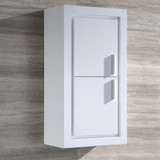 Wall Hung White Linen Side Cabinet w/ 2 Doors FST8140WH 01