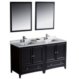 Espresso Traditional Double Sink Bathroom Vanity Set - FVN20-3030ES 01