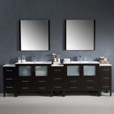 Espresso Double Sink Vanity w/ 3 Side Cabinets FVN62-108ES-UNS 03