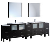 Espresso Double Sink Vanity w/ 3 Side Cabinets FVN62-108ES-UNS 04