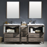 72 inch Gray Oak Double Vanity, Cabinet & Vessel Sinks - FVN62-301230GO-VSL 04