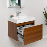 23 3/8 inch Teak Modern Bathroom Vanity w/ Medicine Cabinet - FVN8006TK