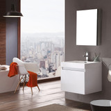 24 inch White Wallmount Bathroom Vanity & Medicine Cabinet - FVN8006WH