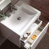 24 inch White Wallmount Bathroom Vanity & Medicine Cabinet - FVN8006WH