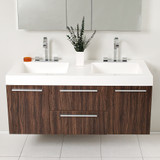 Walnut Modern Double Sink Vanity w/ Medicine Cabinet - FVN8013GW 02