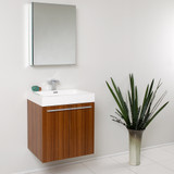 23 inch  (FVN8058TK) Teak Basin Sink Single Vanity w/ Medicine Cabinet 01
