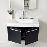 35 3/8 inch Black Wallmount Single Basin Vanity/Medicine Cabinet - FVN8090BW 91