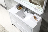 White Modern Vanity w/ Mirror & Faucet - FVN8148WH 03