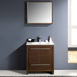 29.5 inch Wenge Brown Modern Bathroom Vanity & Mirror - FVN8130WG 02