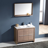 Gray Oak Modern Bathroom Vanity w/ Mirror & Faucet - FVN8140GO 02