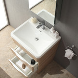 White Oak Modern Basin Sink Vanity w/ Medicine Cabinet - FVN8525WK  01