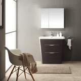 Chestnut Modern Bathroom Vanity w/ Medicine Cabinet - FVN8532CN 01