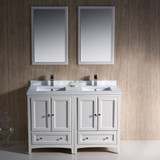 48 inch Antique White Traditional Double Basin Sink Vanity- FVN20-2424AW 57