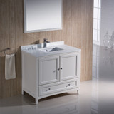 36 inch Antique White Traditional Bathroom Vanity- FVN2036AW 39