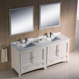 72 inch Traditional Antique White Double Sink Vanity - FVN20-3636AW 58