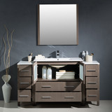 60 inch Gray Oak Singe Sink Vanity w/ 2 Side Cabinets  - FVN62-123612GO-UNS 67