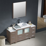 60 inch Gray Oak Vanity w/ 2 Side Cabinets & Vessel Sink - FVN62-123612GO-VSL 03