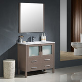 Single Basin 36 inch Gray Oak Modern Bathroom Vanity - FVN6236GO-UNS 01