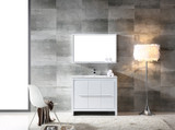 40" White Modern Bathroom Vanity w/ Mirror 02