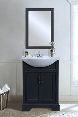 24 inch Dark Grey Vanity w/Apron Basin Sink - WLF6046 01