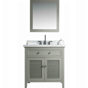 Single Sink, Wood, Grey Vanity w/Mirror and Faucet - WS2136-G 01