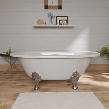 65" Extra Wide Double Ended Lion Paw Foot Tub, Phelps, TC65XDECI 01