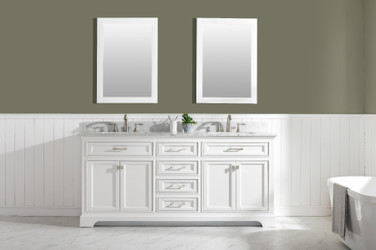 72" Double Sink Vanity in White- Milano