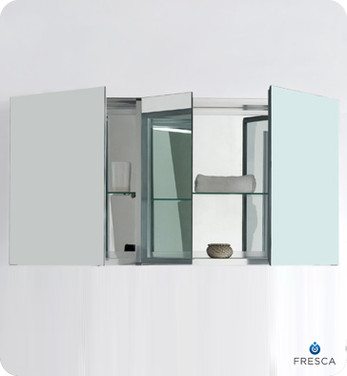 50 inch Three Door Medicine Cabinet w/ Mirrors FMC8013 01