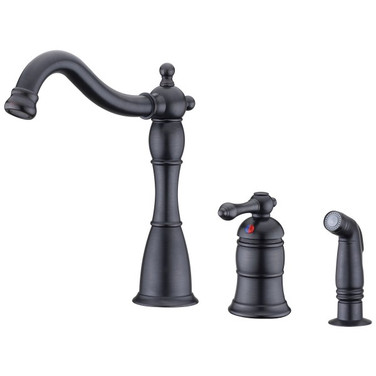 "Prime Collection" Single-Handle Kitchen Faucet With Side-Spray, Oil rubbed bronze