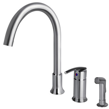 "Sweep Collection" Single-Handle Kitchen Faucet With Side-Spray, Chrome