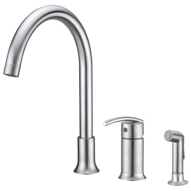 "Sweep Collection" Single-Handle Kitchen Faucet With Side-Spray,Stainless steel