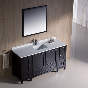 60 inch Espresso Single Sink Vanity Set - FVN20-123612ES 01