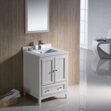 Traditional Antique White 24 inch Bathroom Vanity - FVN2024AW 19