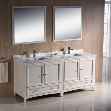 72 inch Traditional Antique White Double Sink Vanity - FVN20-3636AW 59