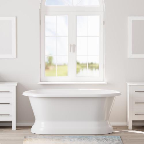 60 inch Cast Iron Pedestal Tub With No Deck Holes - Polk 01