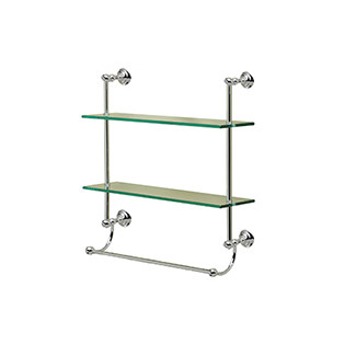 Kingston Chrome Two Tier Shelf W/ Towel Bar