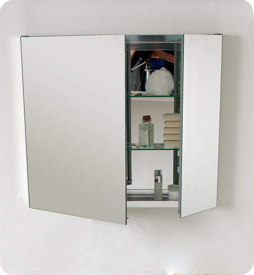30 inch Two Door Medicine Cabinet w/ Mirrors (FMC8090) 01