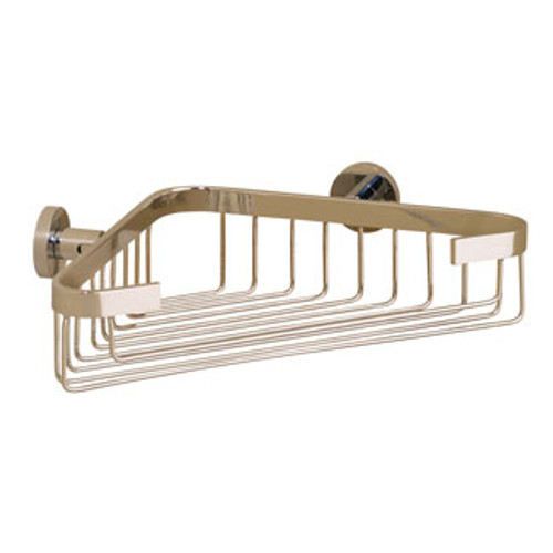 Porto Unlacquered Brass ..Corner Soap Basket Holder