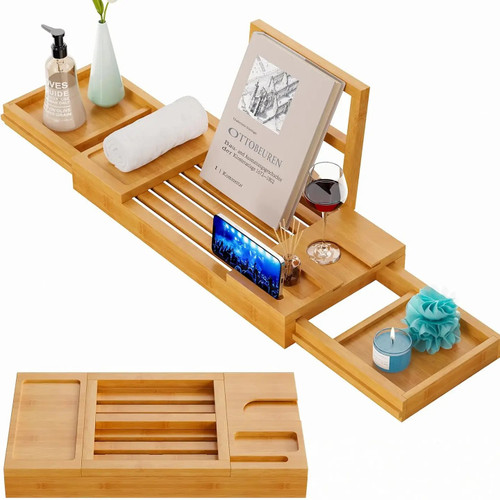 Expandable Bamboo Bathtub Tray