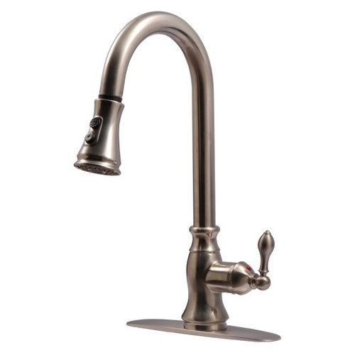 "Signature Collection" Single-Handle Kitchen Faucet With Pull-Down Spray, Stainless steel