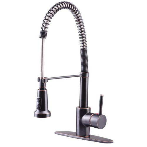 "Euro Collection" Single-Handle Kitchen Faucet With Spring Spout, Oil rubbed bronze 02
