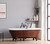 60” Copper Bronze FinishedDouble Ended Cast Iron Clawfoot Bathtub with Oil Rubbed Bronze Freestanding TTC398463 Faucet & Oil Rubbed Bronze Feet - Copper Franklin