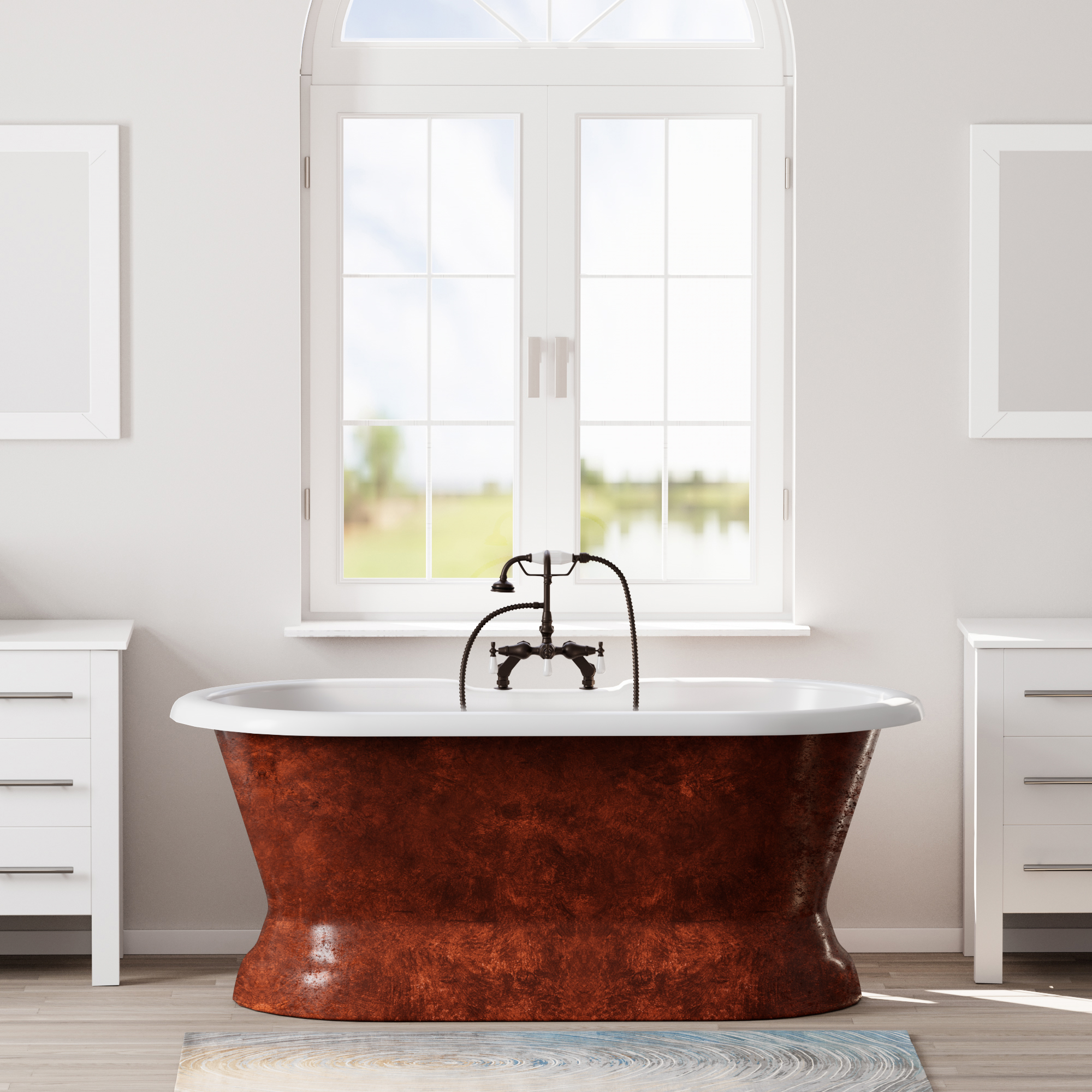 66 inch Copper Bronze Cast Iron Bathtub 66
