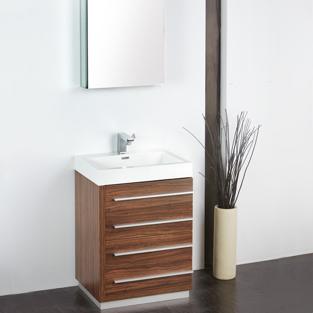 U-Eway 24 Bathroom Vanity Top Modern with 2 Drawers Wood MDF 20