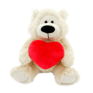 12″ Cream Valentine Bear with Custom Heart | Valentine Plush