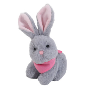 Gray Bunny With Bandana  6"
