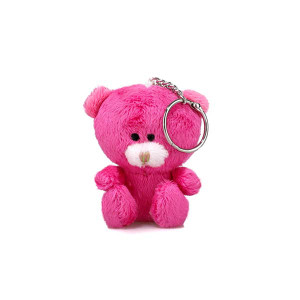 Colors of Love Qbears Keychain-Pink Plush Teddy Bear Keyring